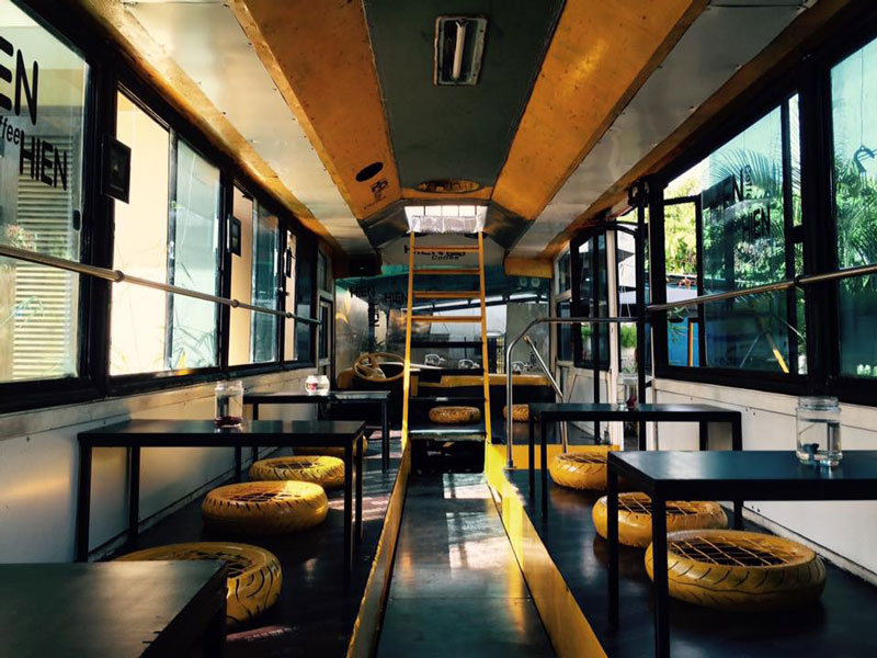 thiết kế quán cafe xe buýt 1