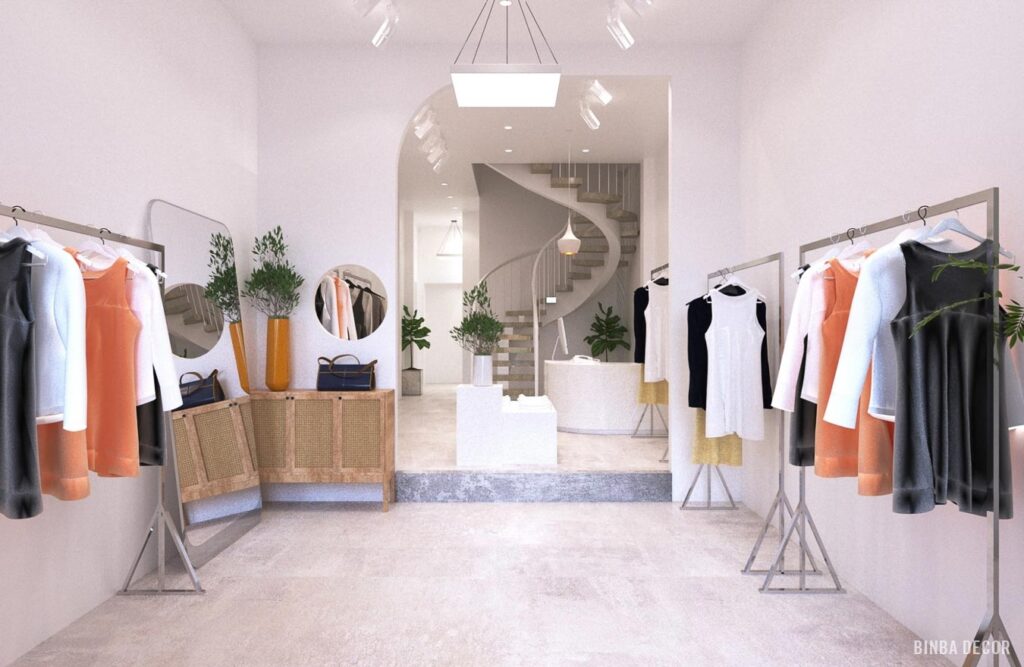 Mẫu thiết kế showroom thời trang phong cách Hàn Quốc