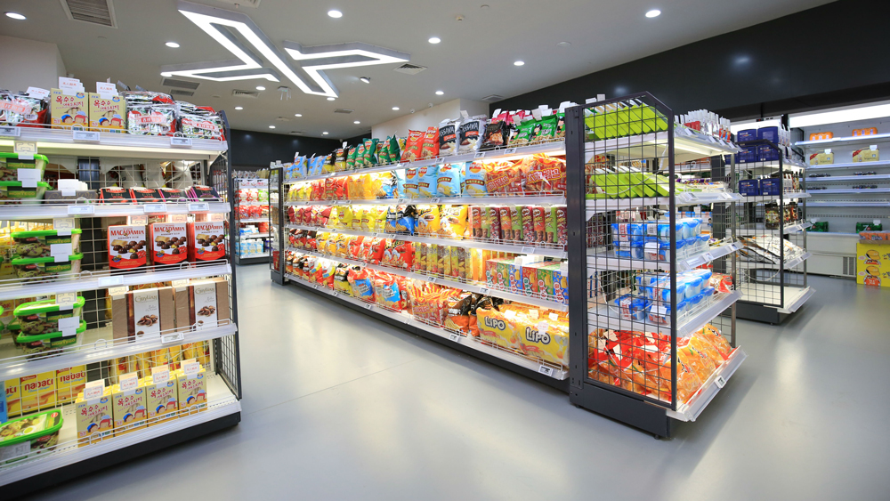 kệ tủ trưng bày siêu thị mini 200m2