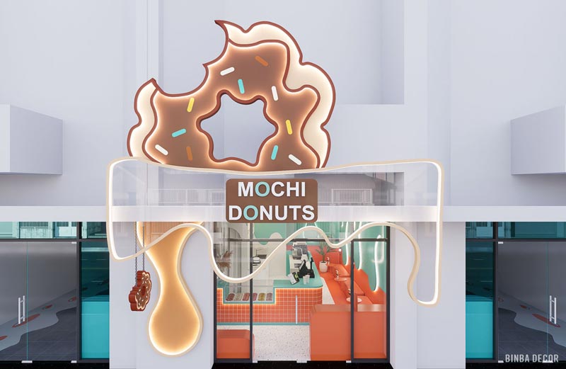 Thiết kế tiệm bánh Mochi Donuts