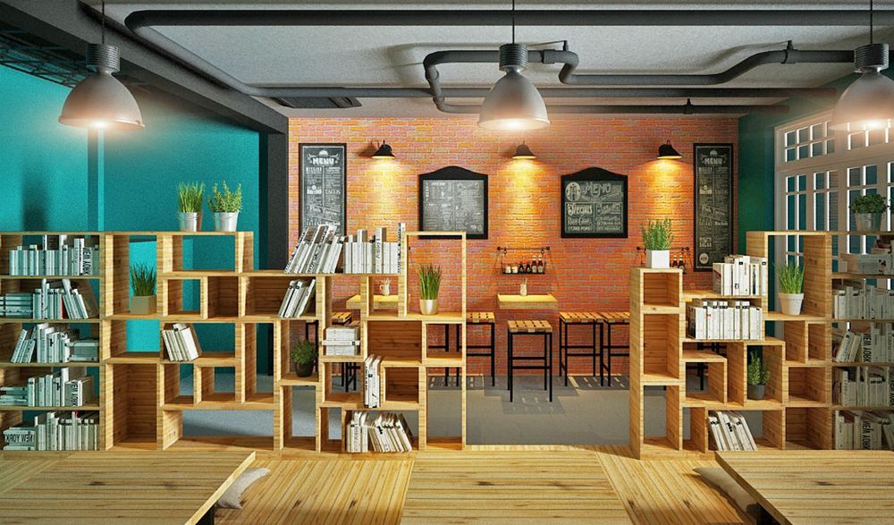 Mô hình quán cafe sách